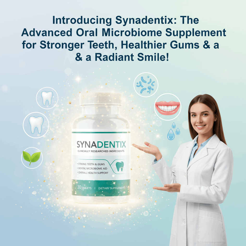 Dentist with Synadentix bottle